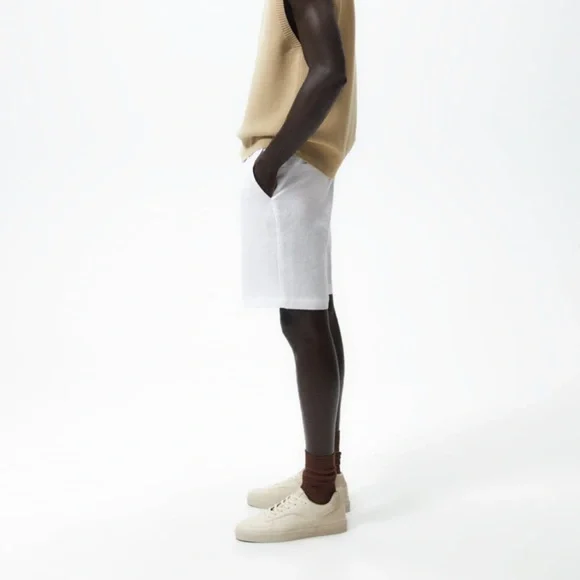 Zara Mens 100% Linen Shorts - Picture 3 of 12